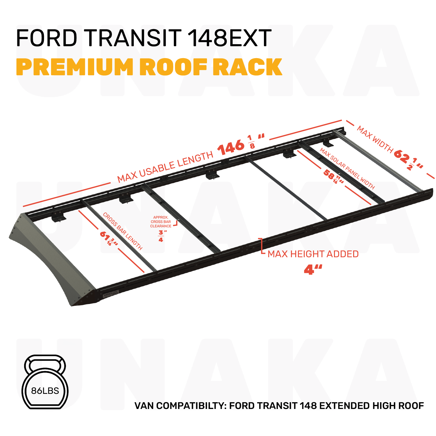 V1 Transit Premium Roof Rack - Unaka Gear Co.