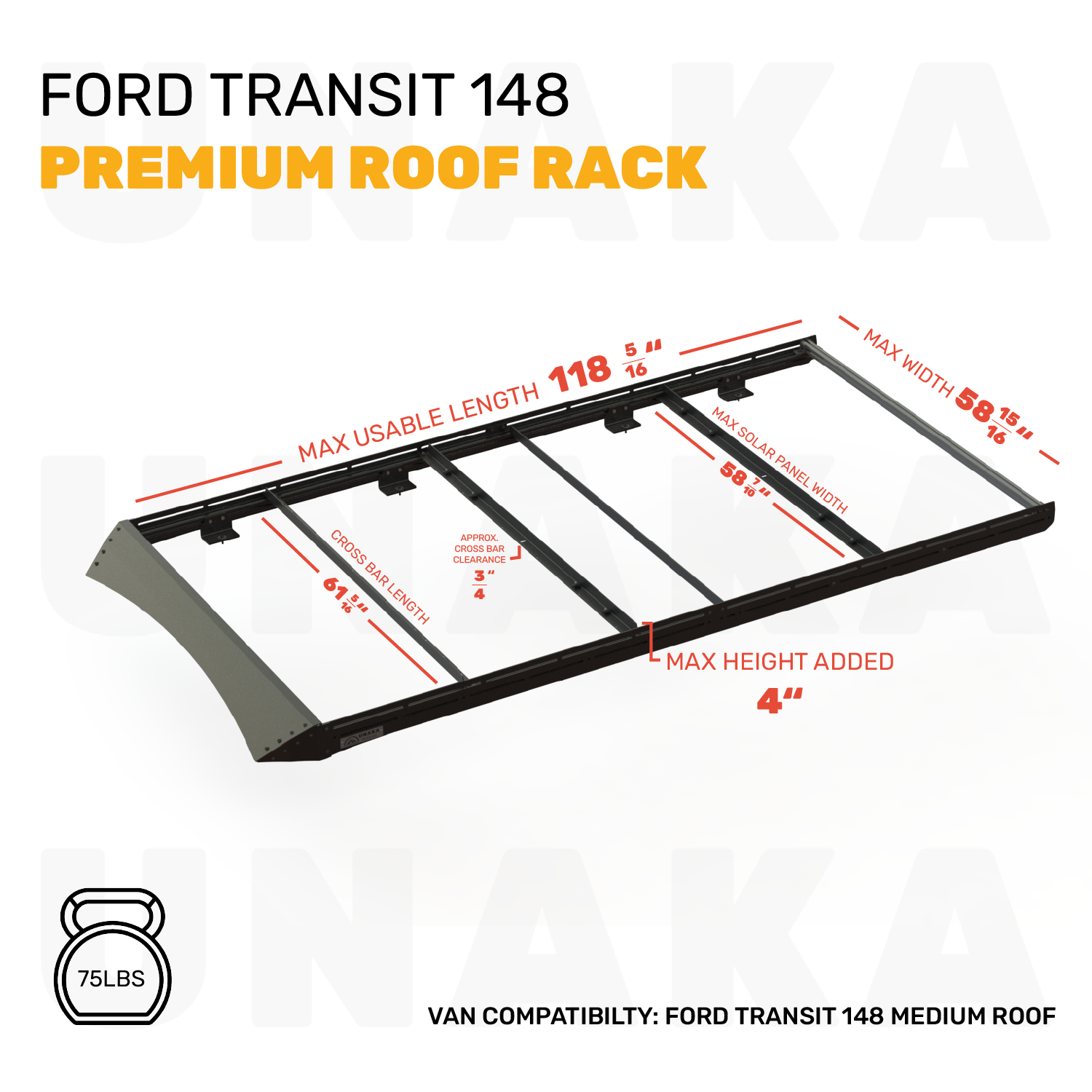 V1 Transit Premium Roof Rack - Unaka Gear Co.