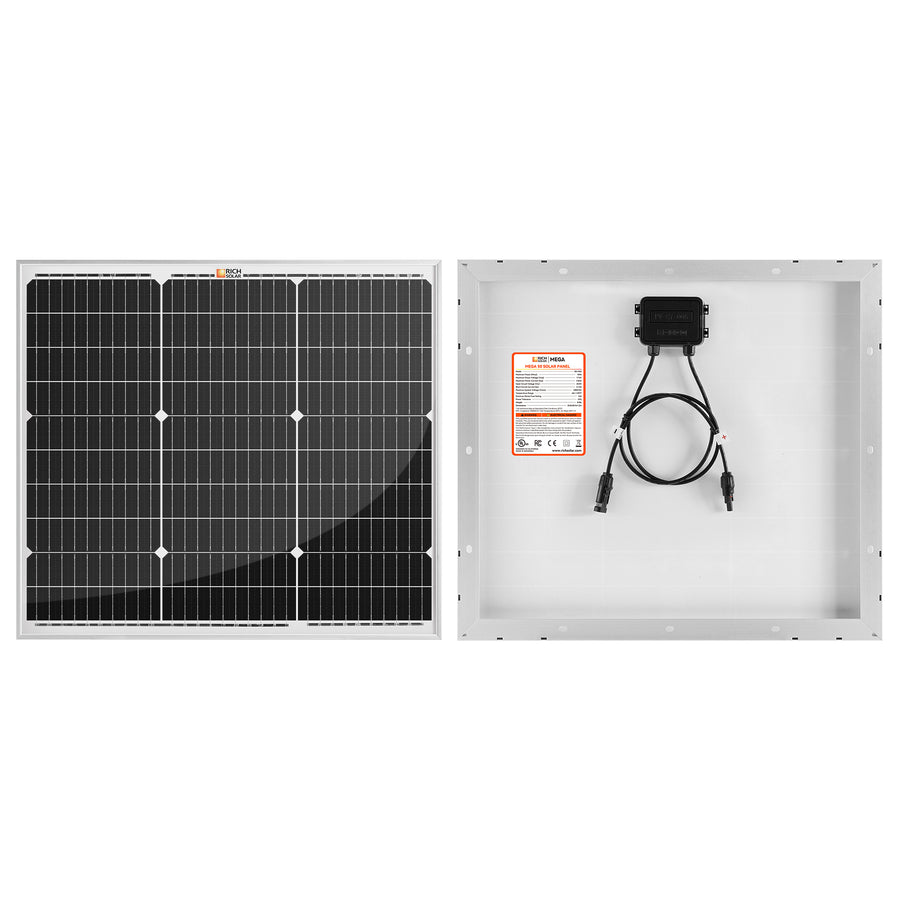 MEGA 50 | 50 Watt Solar Panel | Compact 12V Off-Grid Solar Panel for Boats, Vans, Trailers | 25-Year Output Warranty | UL Certified - Unaka Gear Co.