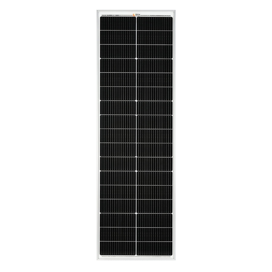 MEGA 100 SLIM | 100 Watt Slim Solar Panel | Compact 12V Off-Grid Narrow Solar Panel for Vans, Overlanders, Boats | 25-Year Output Warranty | UL Certified - Unaka Gear Co.