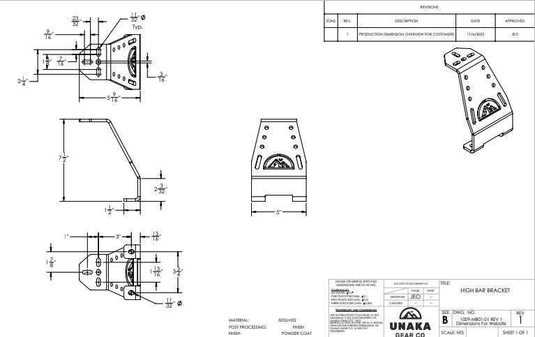 High Bar Bracket Kit
