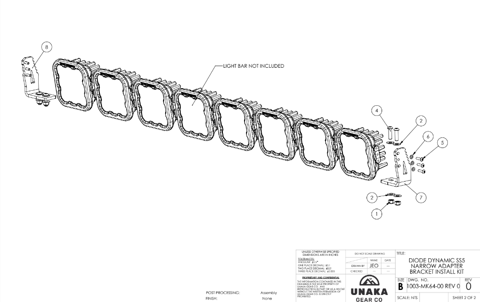 DIODE DYNAMIC SS5 NARROW ADAPTER BRACKET INSTALL KIT - Unaka Gear Co.