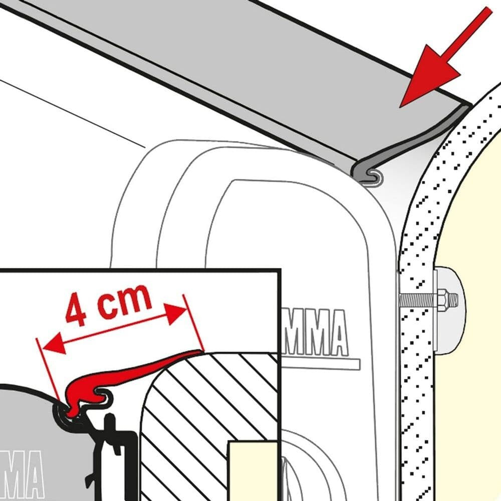 FIAMMA - RAIN GUARD M FOR F45S AWNING - 03477-01- (SOLD PER FOOT) - Unaka Gear Co.