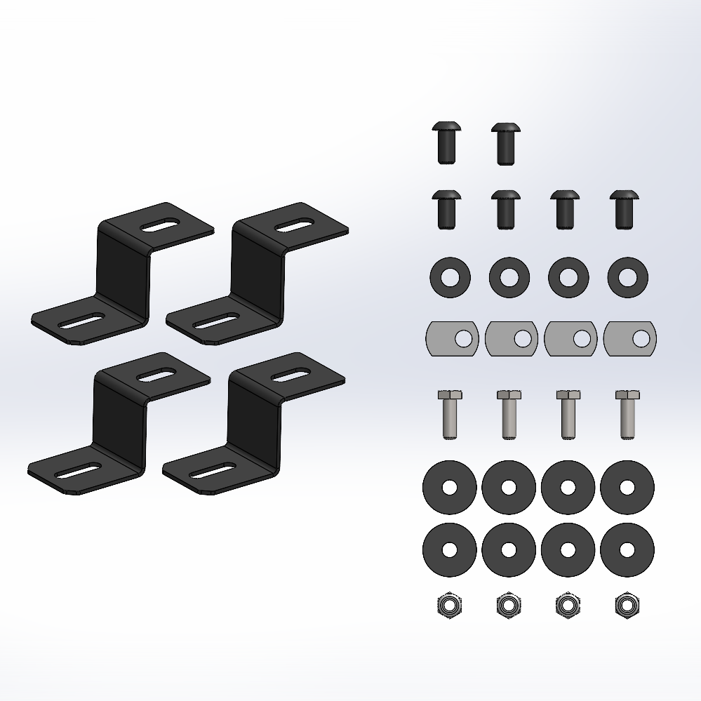 FLUSH MOUNT SOLAR PANEL BRACKETS - STAINLESS - Unaka Gear Co.