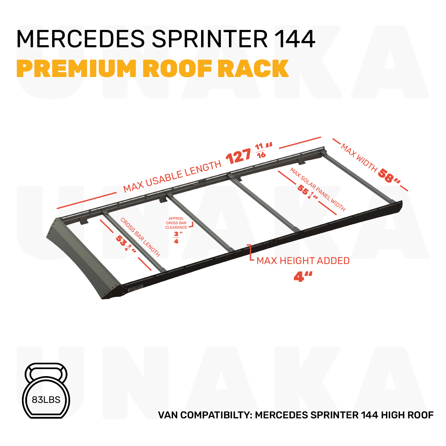 mercedes sprinter roof rack dimensions