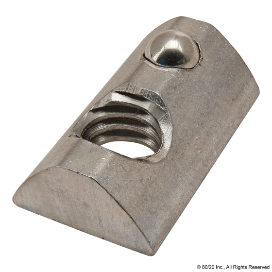 8020 - 5/16-18 Roll-In T-Nut with Ball Spring - Stainless - Unaka Gear Co.