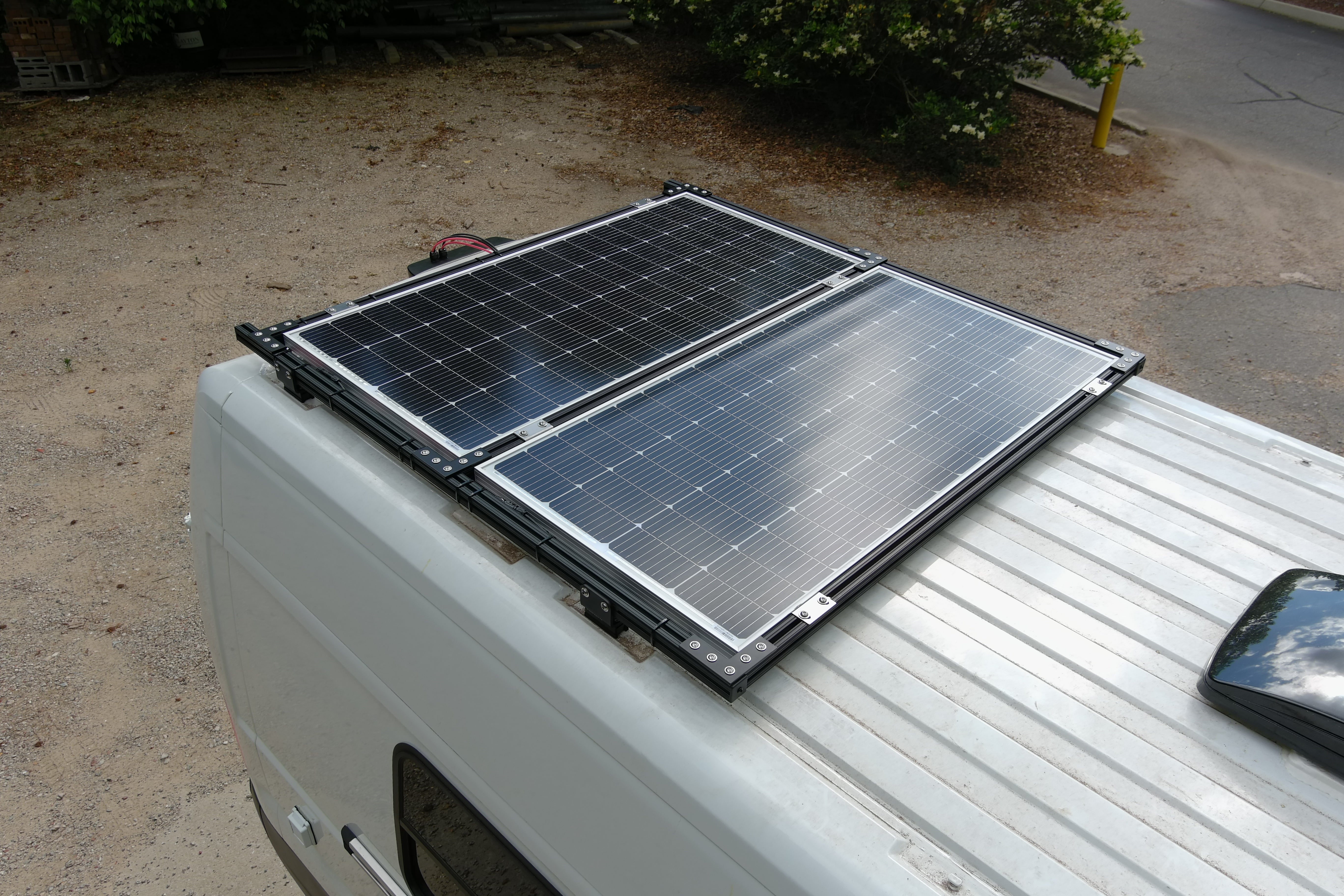 Solar panel best sale under roof rack