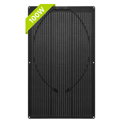 Newpowa - Black 100W Lightweight 12V Mono Semi-Flexible Solar Panel