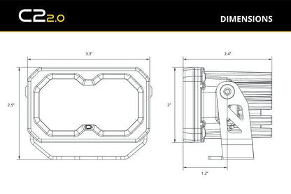C2 2.0 SAE/DOT White Sport LED Pod (pair) - Unaka Gear Co.