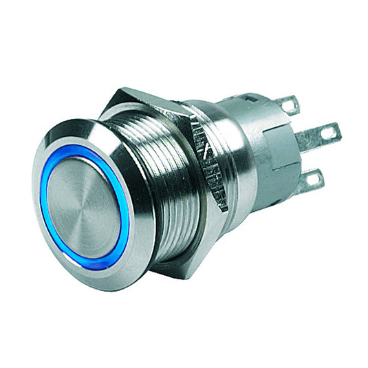 BEP Push Button Switch - 24V Latching On/Off - Blue LED [80-511-0007-01]