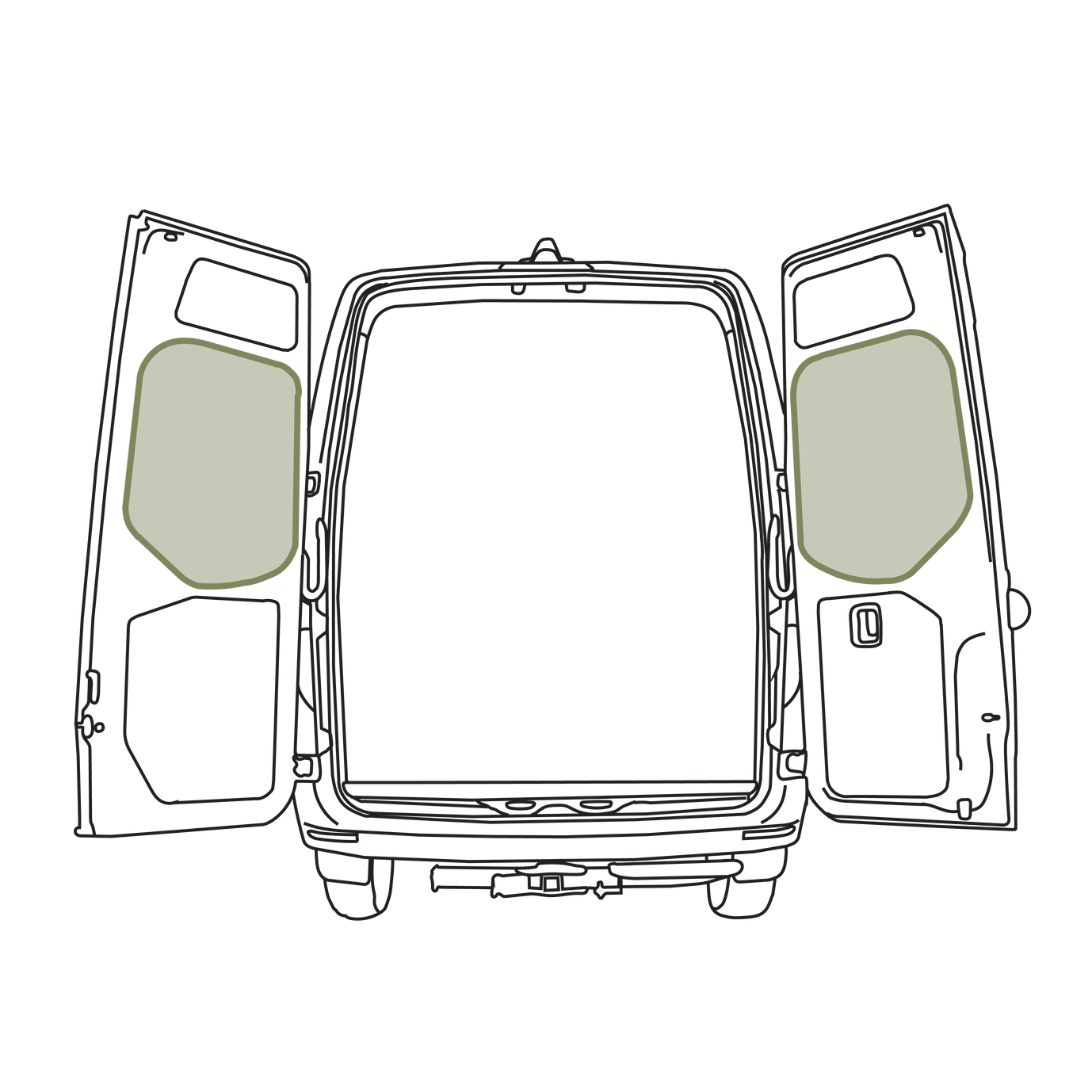 Van Essential - Mercedes-Benz Sprinter VS30 Middle Rear Door Storage Panels (Pair)