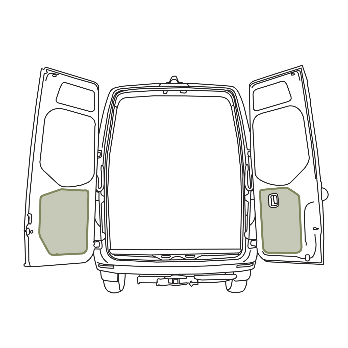 Van Essential - Mercedes-Benz Sprinter VS30 Lower Rear Door Storage Panels (Pair)