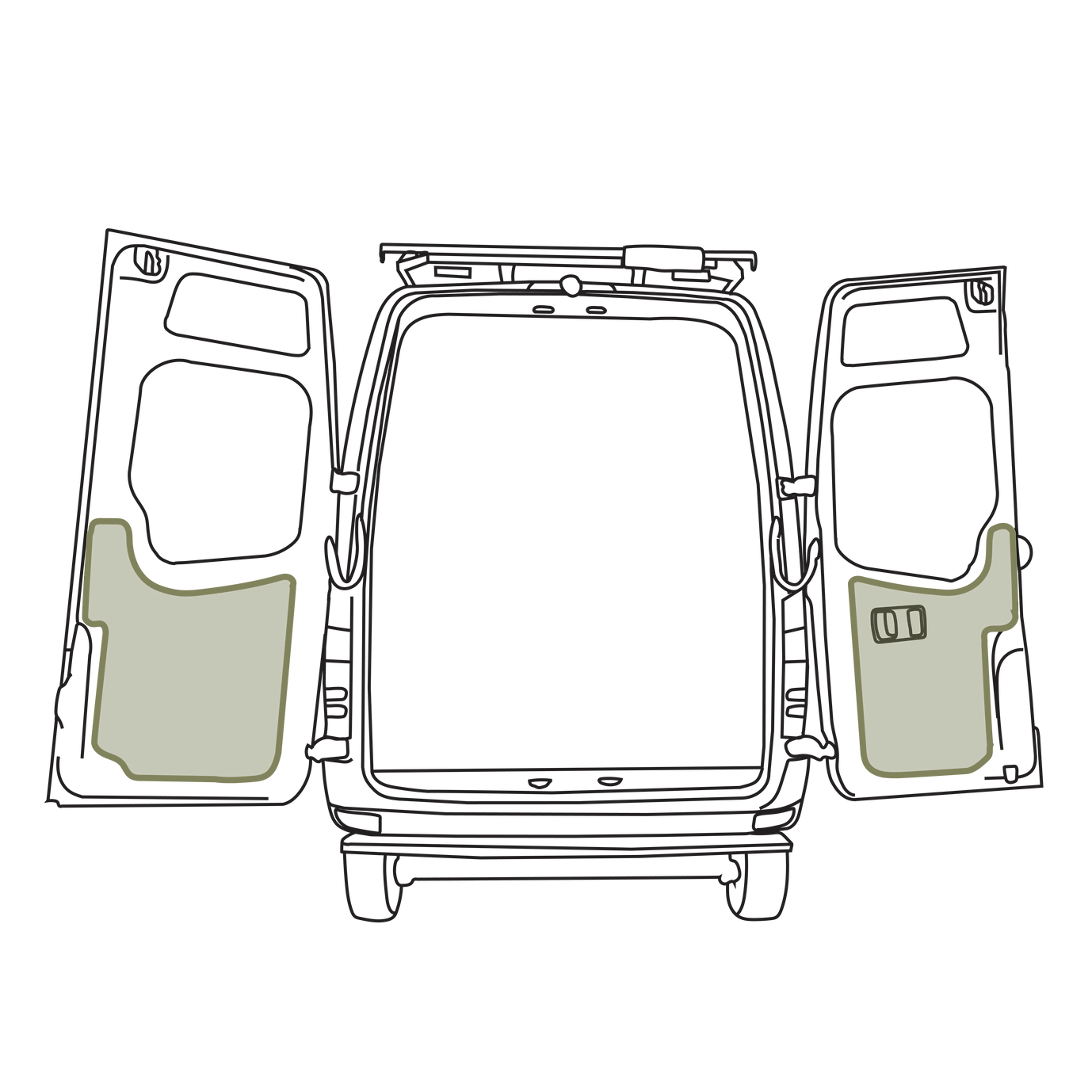 Van Essential - Mercedes-Benz Sprinter NCV3 Lower Rear Door Storage Panels (Pair)