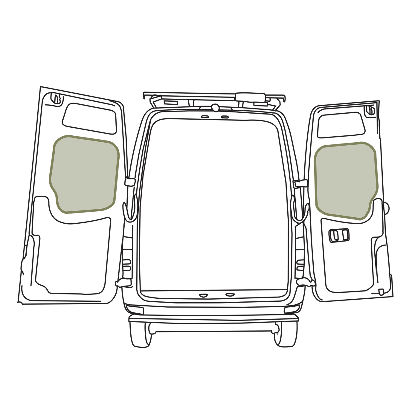 Van Essential - Mercedes-Benz Sprinter NCV3 Middle Rear Door Storage Panels (Pair)