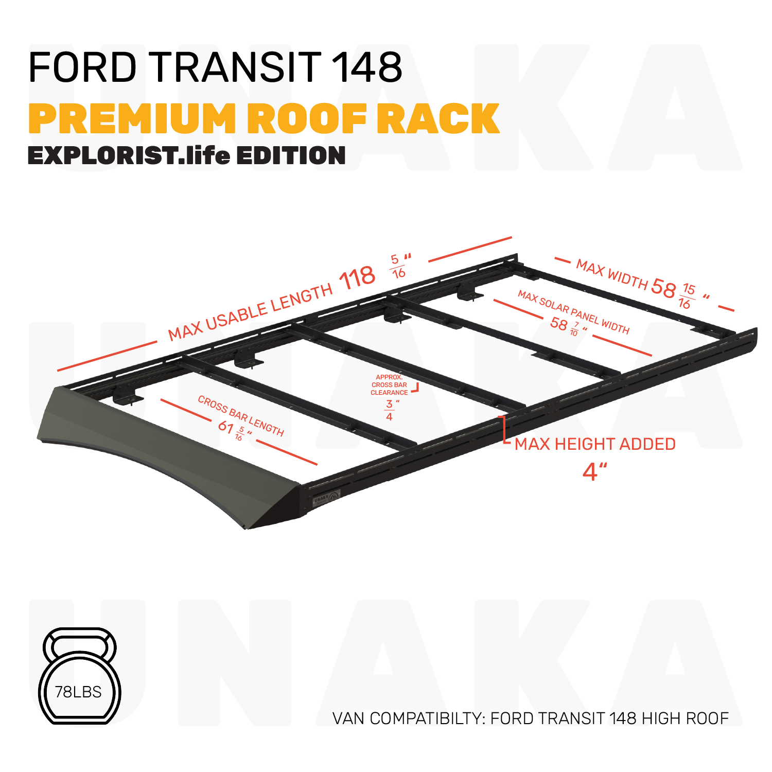 Ford Transit Roof Rack 148 explorist dimensions