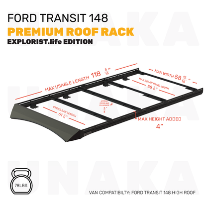 Ford Transit Roof Rack 148 explorist dimensions