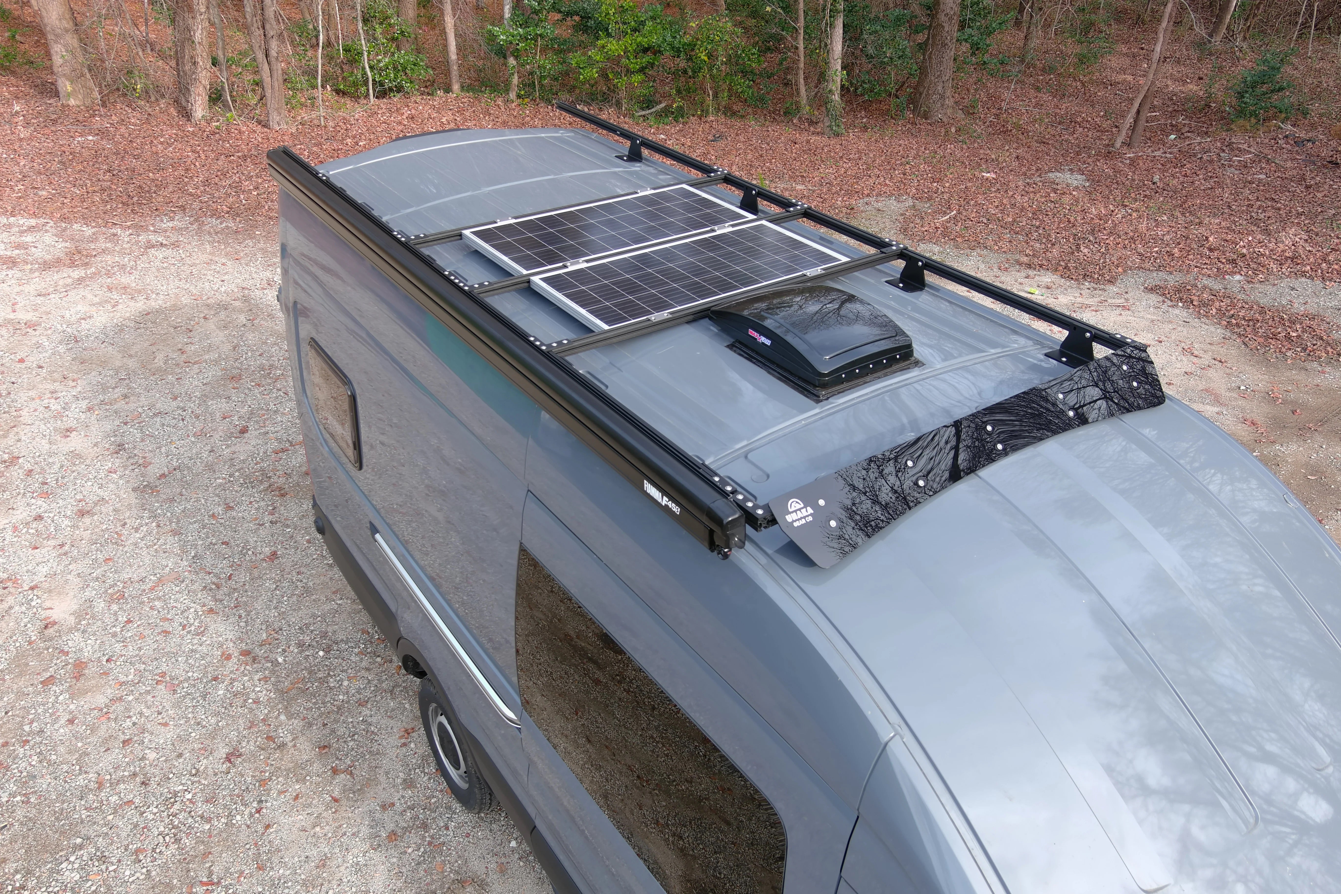 Ford Transit Bundle:  8020 Roof Rack + Solar Panels - Save 10%