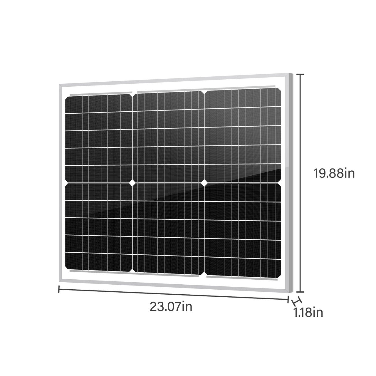 50W 12V Monocrystalline Solar Panel Version 2 - Unaka Gear Co.