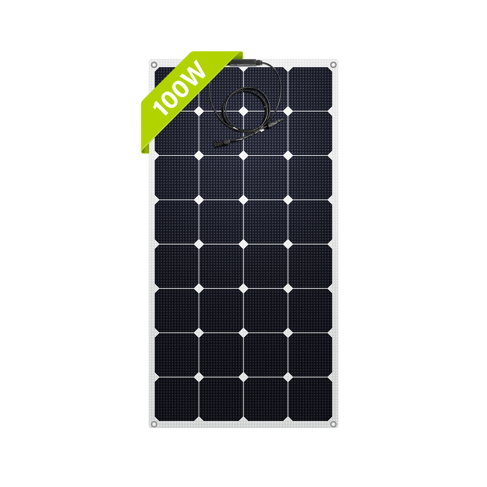 Newpowa - 100W Lightweight 12V Mono Semi-Flexible Solar Panel