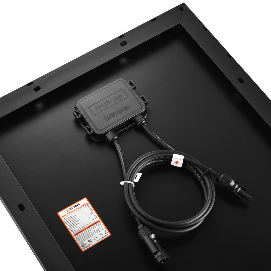 MEGA 100 SLIM | 100 Watt Slim Solar Panel | Compact 12V Off-Grid Narrow Solar Panel for Vans, Overlanders, Boats | 25-Year Output Warranty | UL Certified - Unaka Gear Co.
