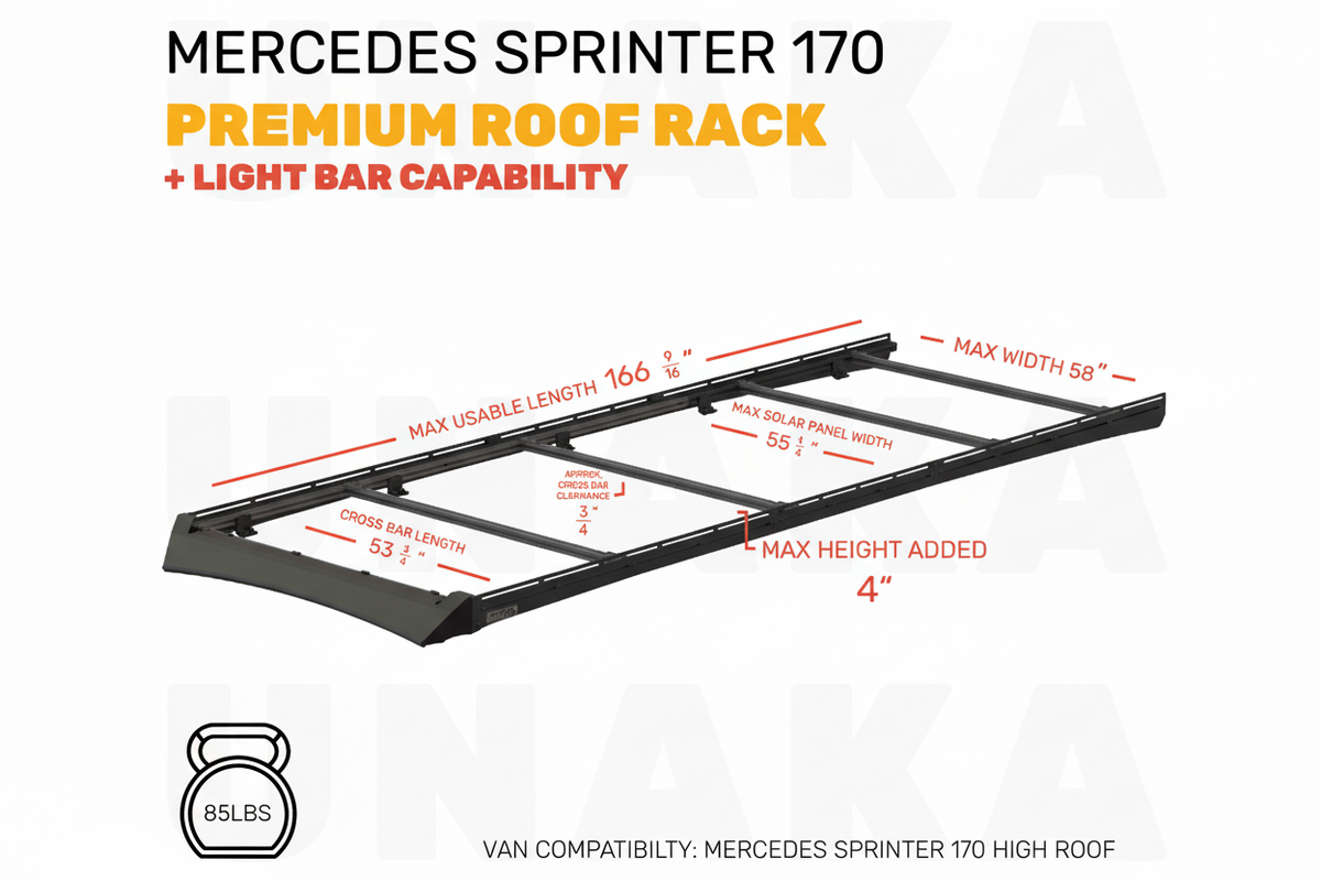 Mercedes Sprinter Roof Rack - Premium Light Bar - 170