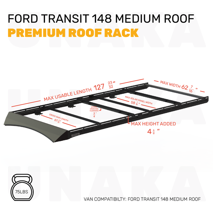 Transit Bent Rack End Ford Transit Roof Rack - Premium - 148