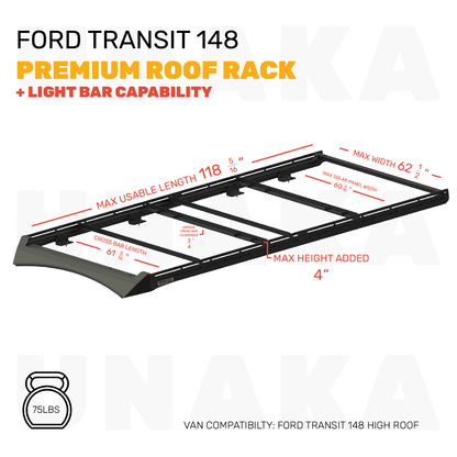Ford Transit Roof rack 148 dimensions