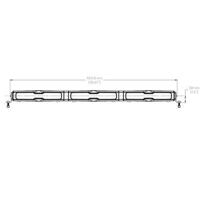 TYRI V36 BLACK 12900 ELUMEN 36" HYPERION SERIES LIGHT BAR