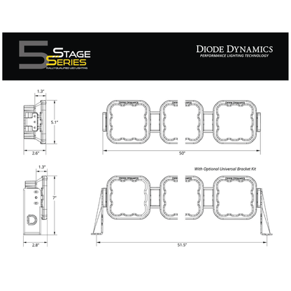 DIODE DYNAMICS SS5 CROSSLINK 8-POD LED LIGHT BAR