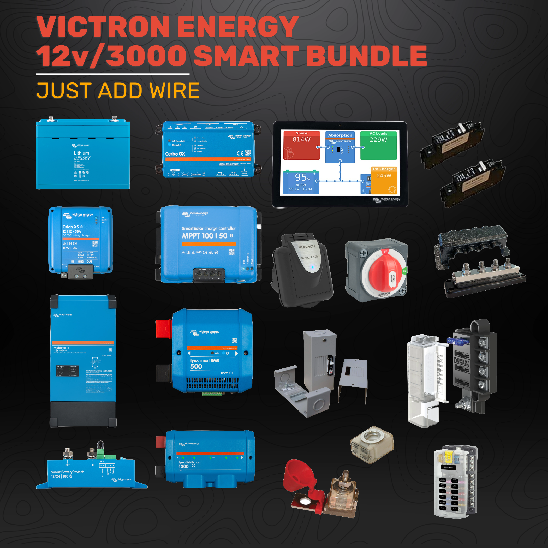 Victron Energy 'Just Add Wire' 12v/3000 Smart Bundle
