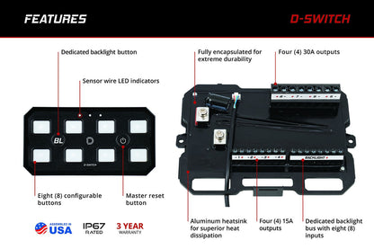 D-Switch 8-Channel Switch Panel - Unaka Gear Co.
