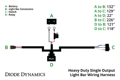 DIODE DYNAMICS HEAVY DUTY SINGLE OUTPUT 2-PIN OFFOAD WIRING HARNESS