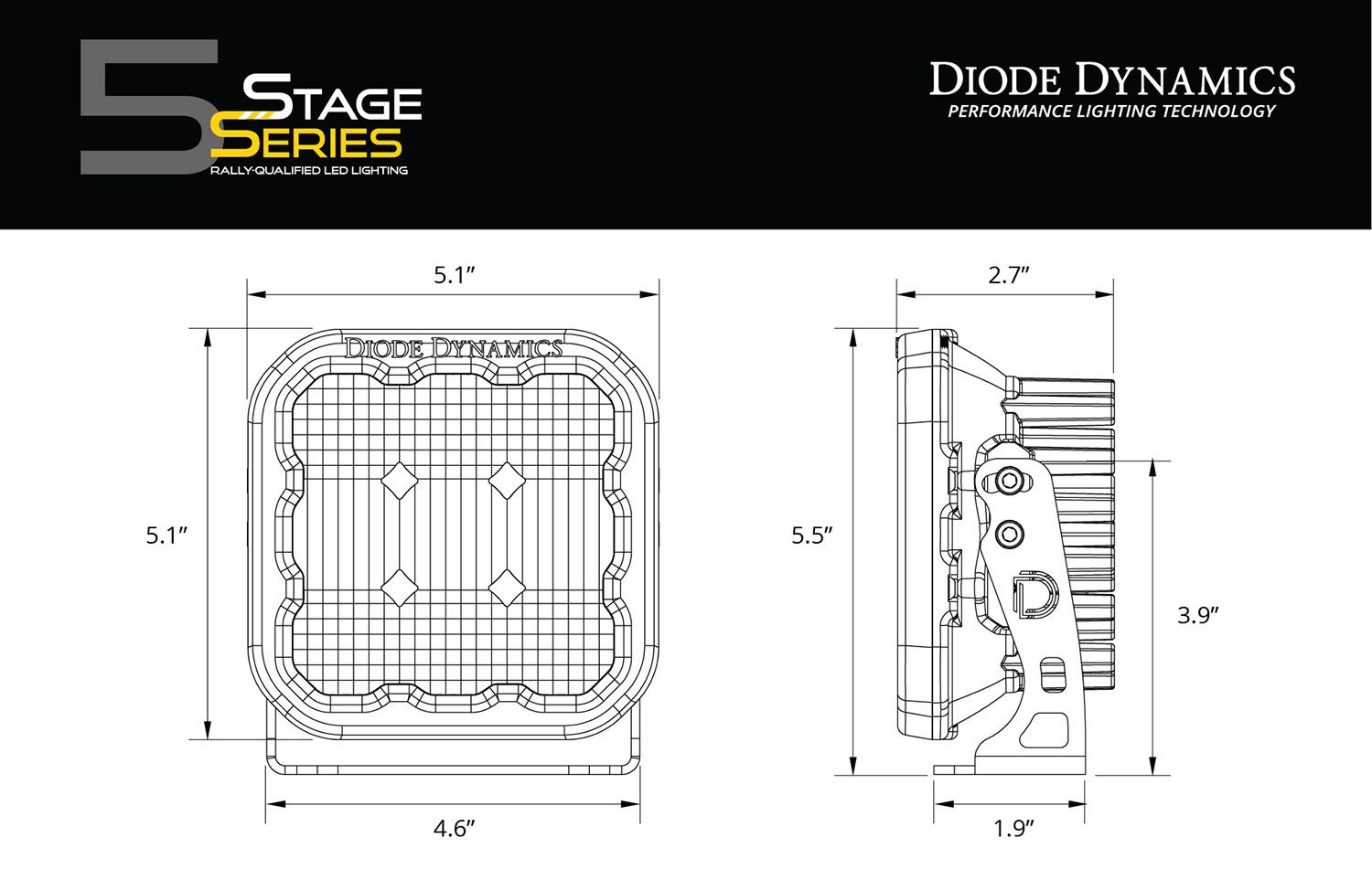 DIODE DYNAMICS SS5 LED POD LIGHT (ONE) - Unaka Gear Co.