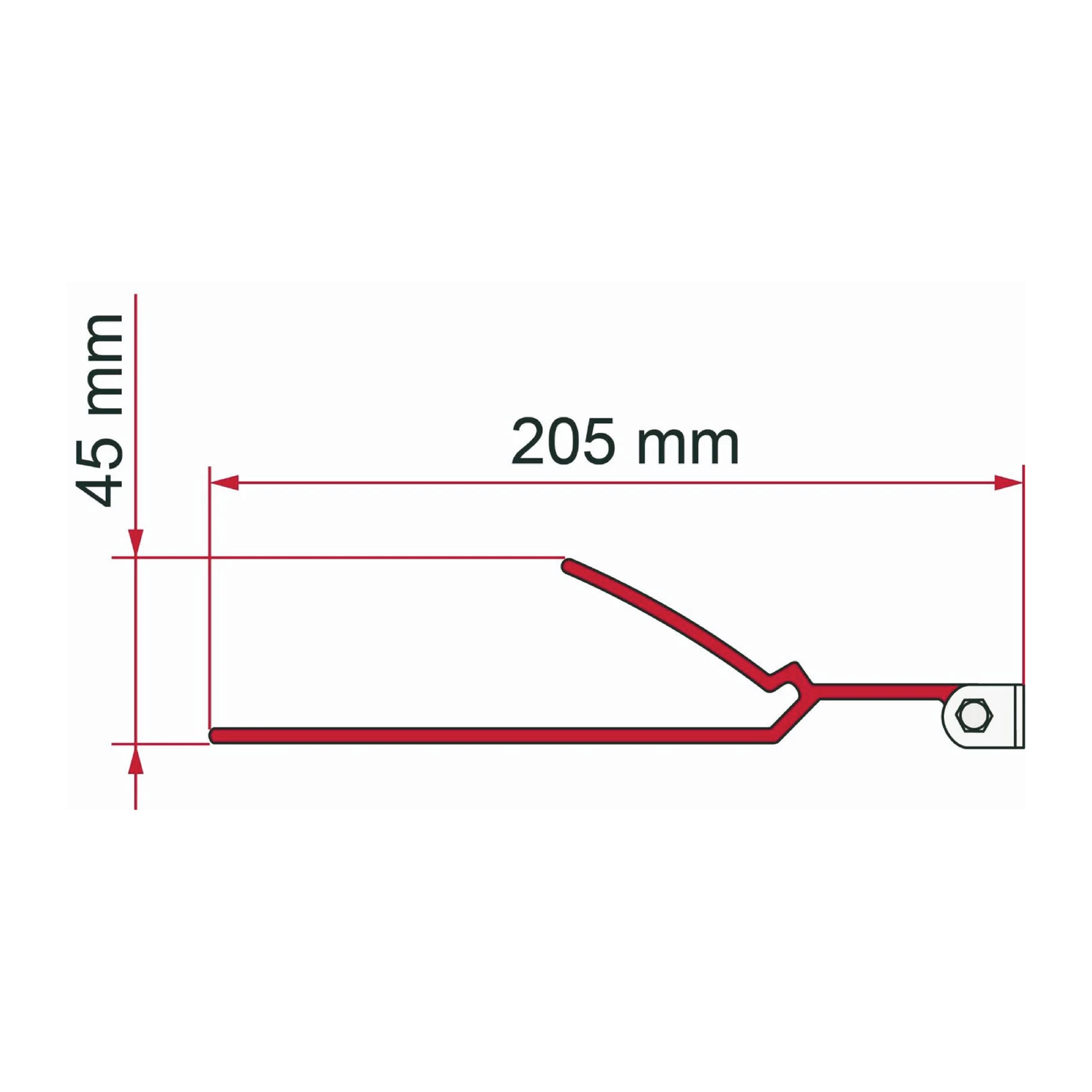 FIAMMA - F45 "B" LONG ROOF BRACKET (1 PC) - 02096-01 - Unaka Gear Co.