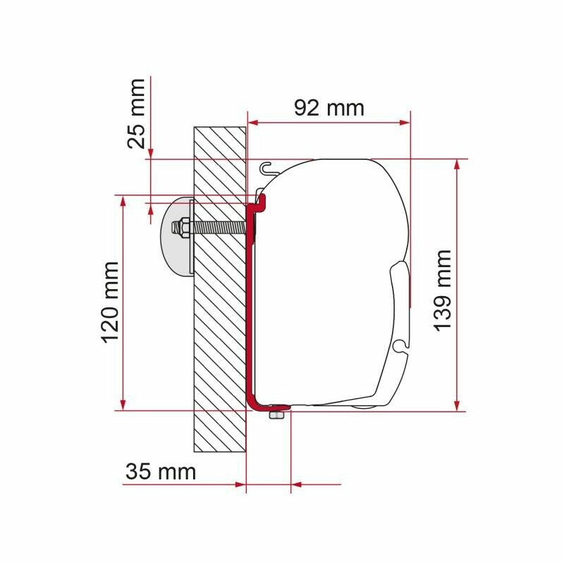 FIAMMA - F45 EAGLE 4.0M BRACKET (1 PC) - 98655-505 - Unaka Gear Co.