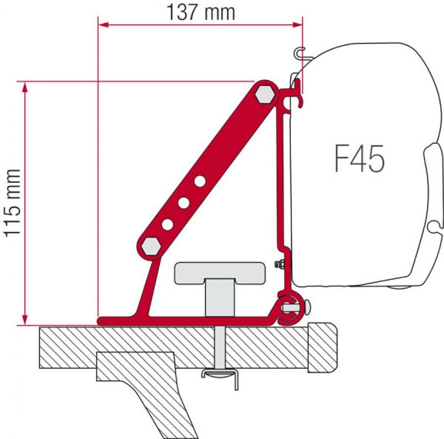 FIAMMA - F45 / F35 AUTO ADAPTER BRACKET KIT (2 PC) - 98655-310 - Unaka Gear Co.