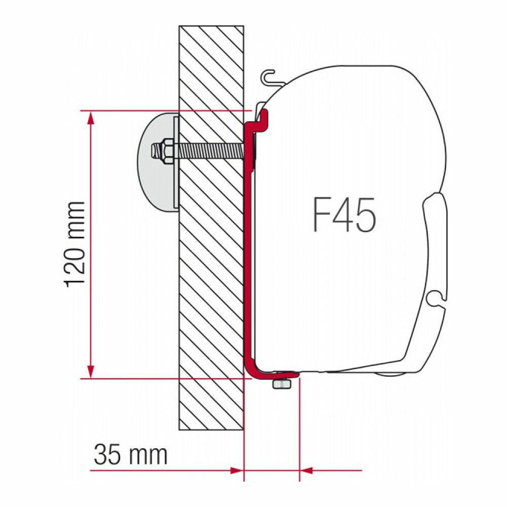 FIAMMA - F45 L 4.5 - 5.0 STANDARD BRACKET KIT 400 (3 PCS) - 98655-390 - Unaka Gear Co.