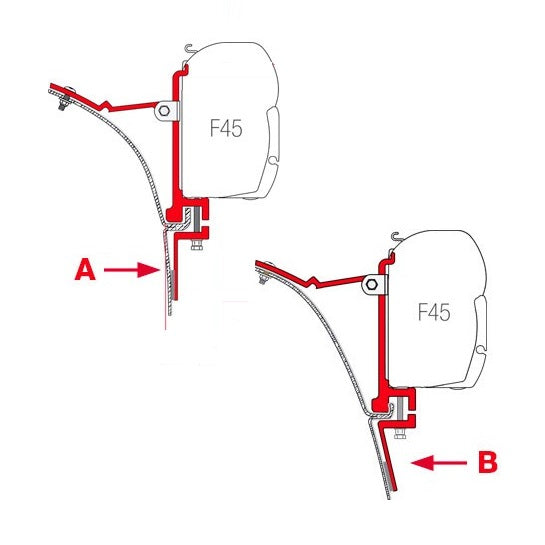 FIAMMA - F45 VAN GUTTER MOUNT BRACKET KIT (2 PCS) - 98655-017 - Unaka Gear Co.