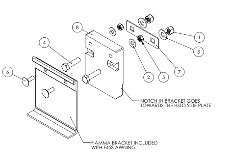 FIAMMA F45s AWNING BRACKETS - SET OF 3 - Unaka Gear Co.