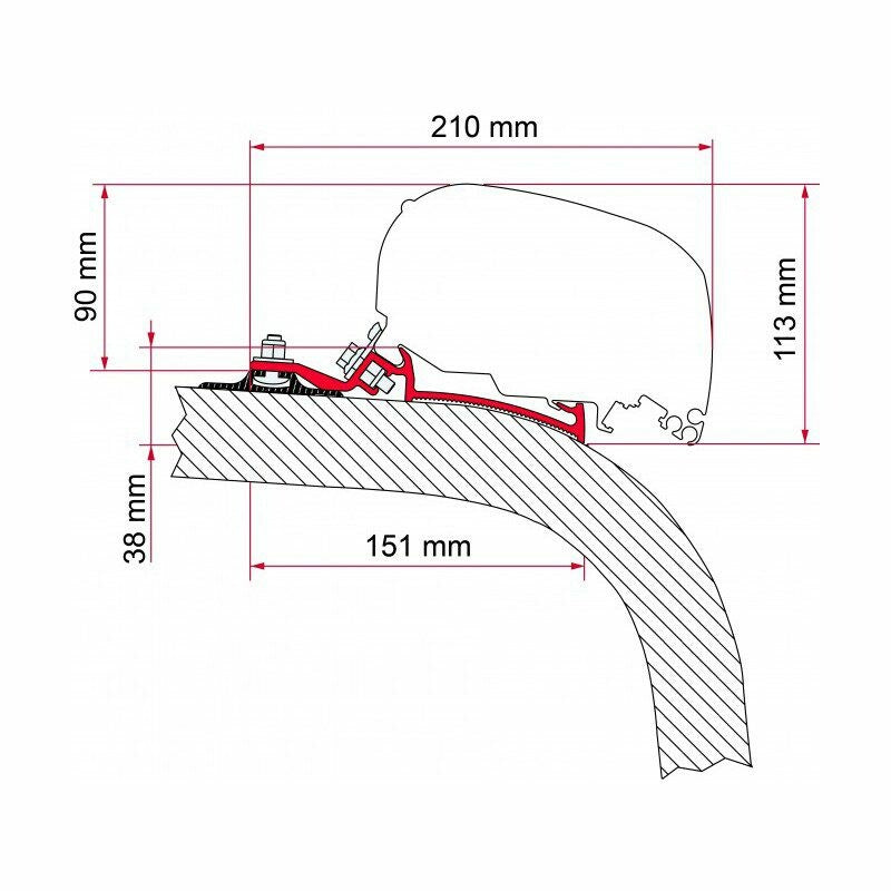 FIAMMA - F65 GIOTTILINE BRACKET KIT (CURVED SURFACE) (3 PCS) - 98655-725 - Unaka Gear Co.