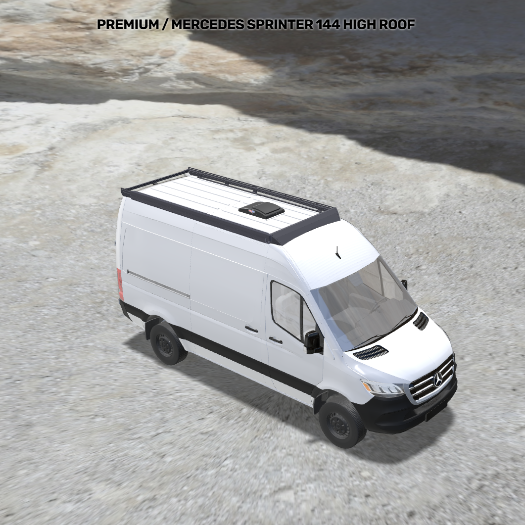 Sprinter 144 Basics Bundle: Roof Rack + F45s + MaxxFan