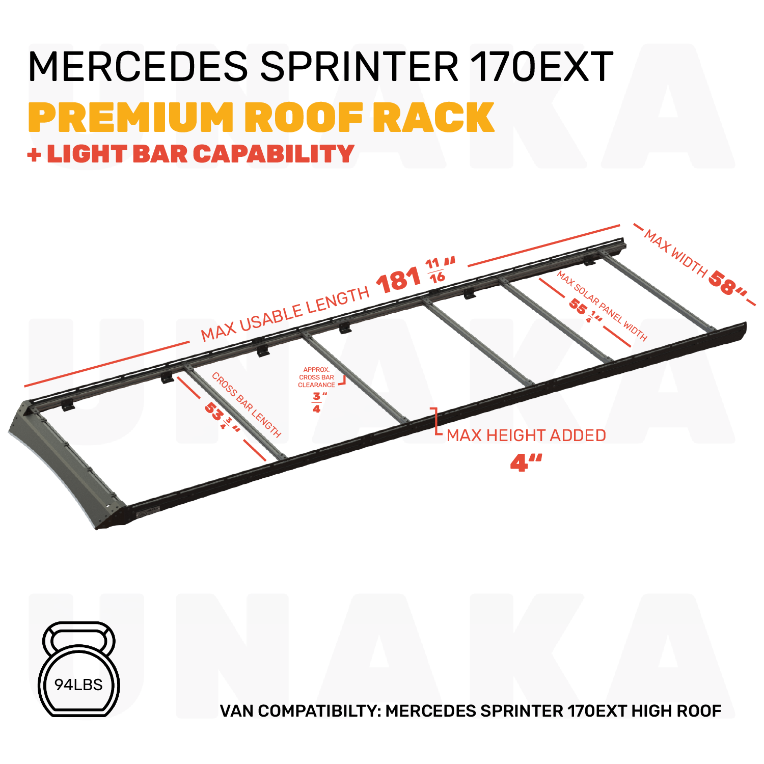 MERCEDES SPRINTER ROOF RACK - Unaka Gear Co.