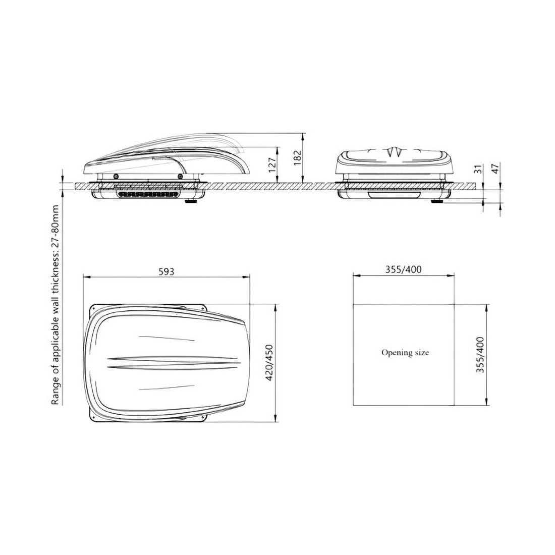 NomadicArk - AirPlus Roof Vent Fan - Unaka Gear Co.
