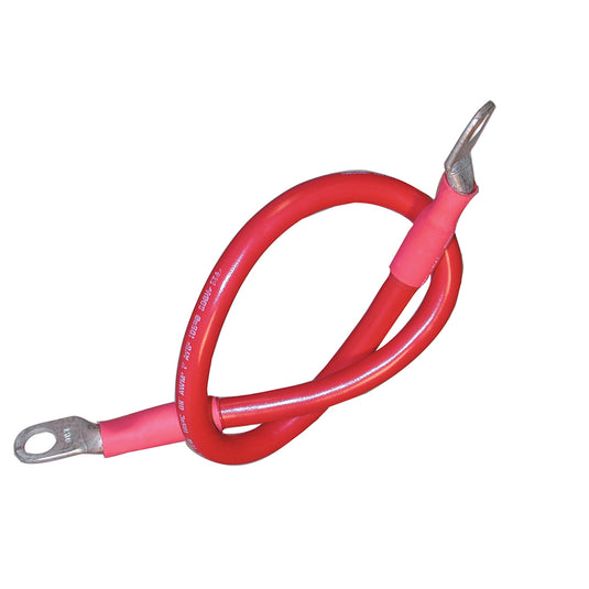 Ancor Battery Cable Assembly, 4 AWG (21mm) Wire, 3/8" (9.5mm) Stud, Red - 48" (121.9cm) [189137]