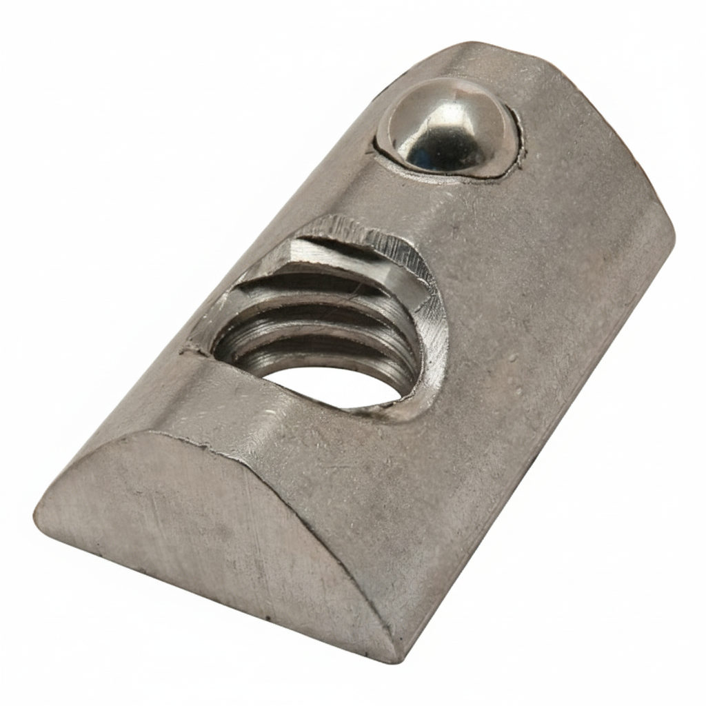 8020 - 5/16-18 Roll-In T-Nut with Ball Spring - Stainless - Unaka Gear Co.