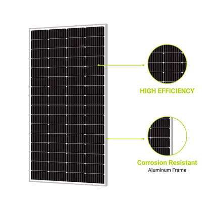 Newpowa - 200W 24V Monocrystalline Rigid Solar Panel