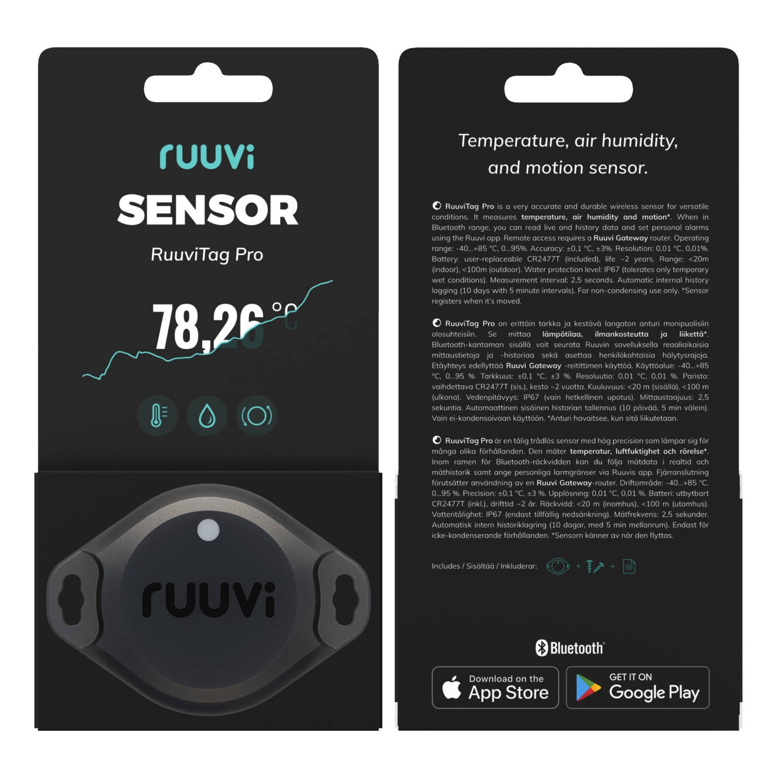 RuuviTag Pro Sensor (3in1, breathable)