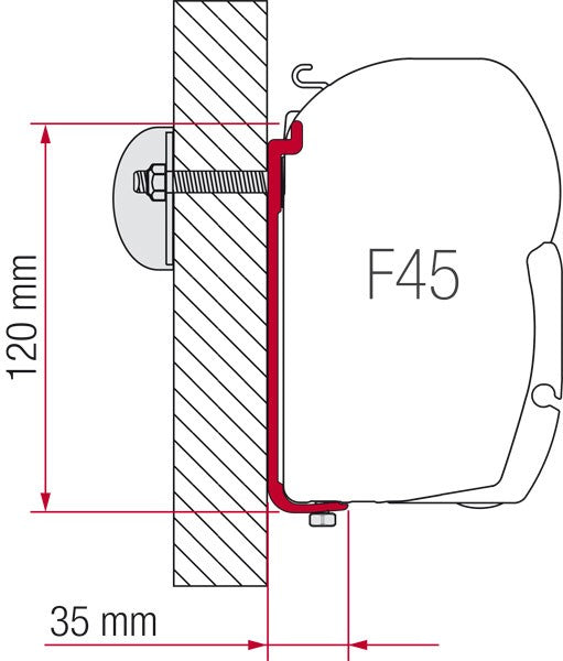 Fiamma - 98655-391 Adapter - Mount F45S to Wall - Unaka Gear Co.