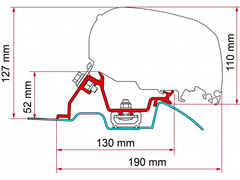 Fiamma - 98655-772 Adapter - Mount F80S to Sprinter - Unaka Gear Co.