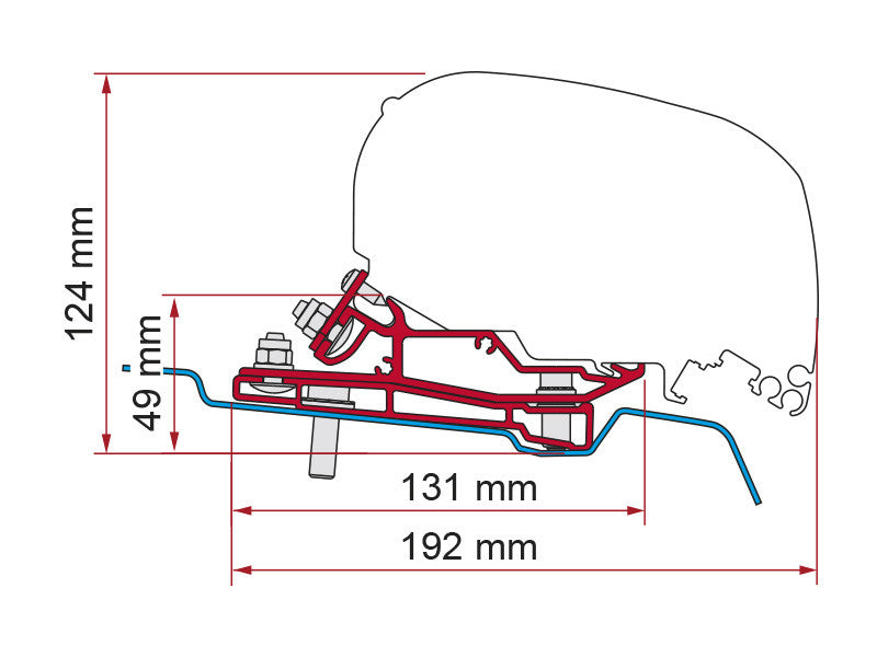 Fiamma - 98655Z108 Adapter - Mount F80 to Transit - Unaka Gear Co.